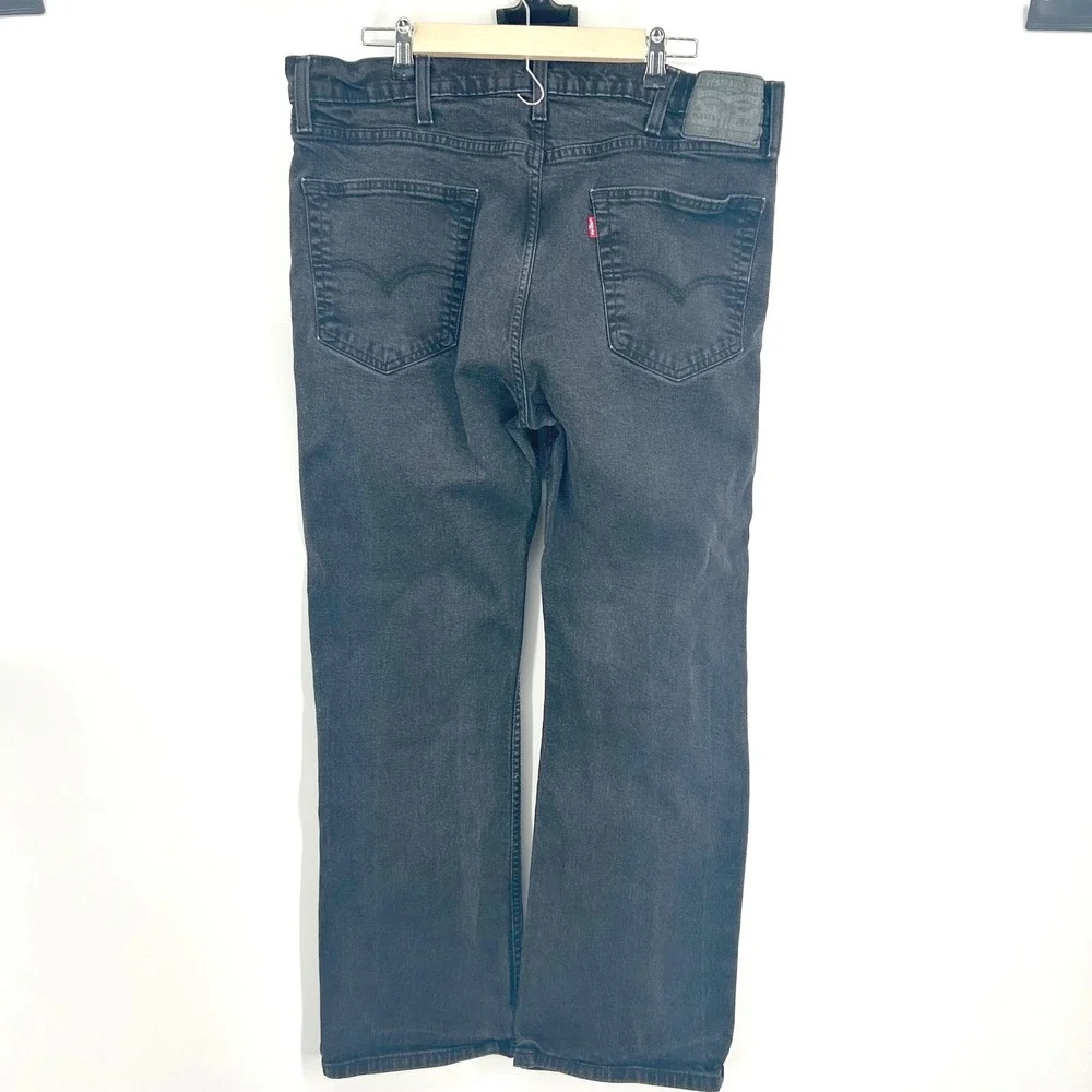 Levis 527 Slim Bootcut Jeans mens W40 L30 Faded Black Denim‎ 05527-0539